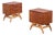 Teak Bedside Tables with Oak Frame, Denmark, 1960s, Set of 2 For Sale
