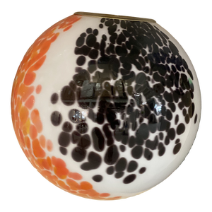 Contemporary Amber and Black Murrine Sphere in Murano Glass