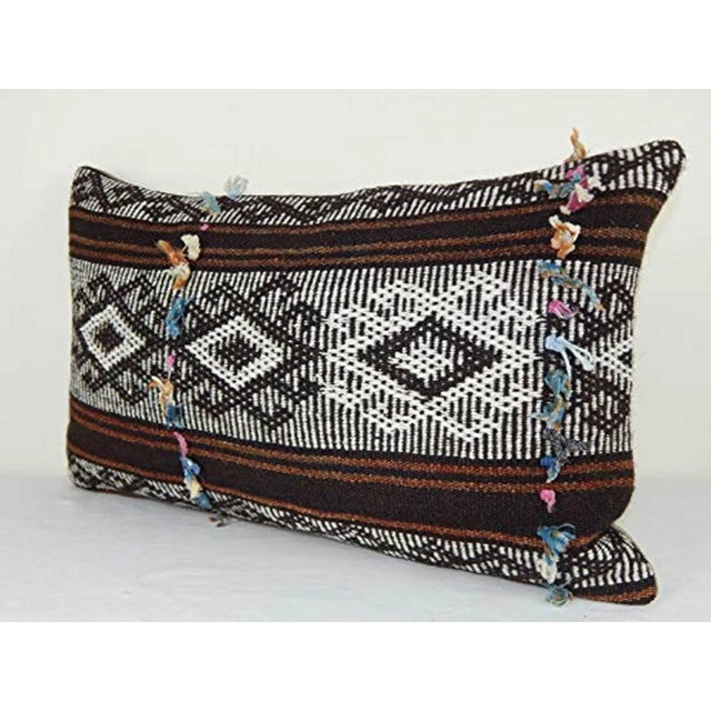 Boho Chic Vintage Goat Hair Kilim Pillow For Sale - Image 3 of 6