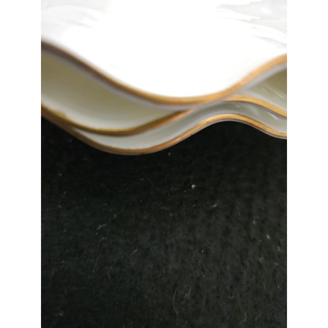 English C.1920 Beautiful Fluted Royal Crown Derby Gilt Edge Porcelain Plates - Set of 6 For Sale - Image 3 of 7