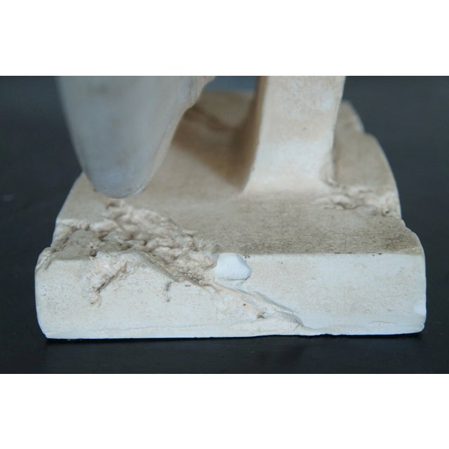 Mid 20th Century Vintage Southwestern Style Chalkware Art Sculpture Charger Plate With Stand For Sale - Image 10 of 12