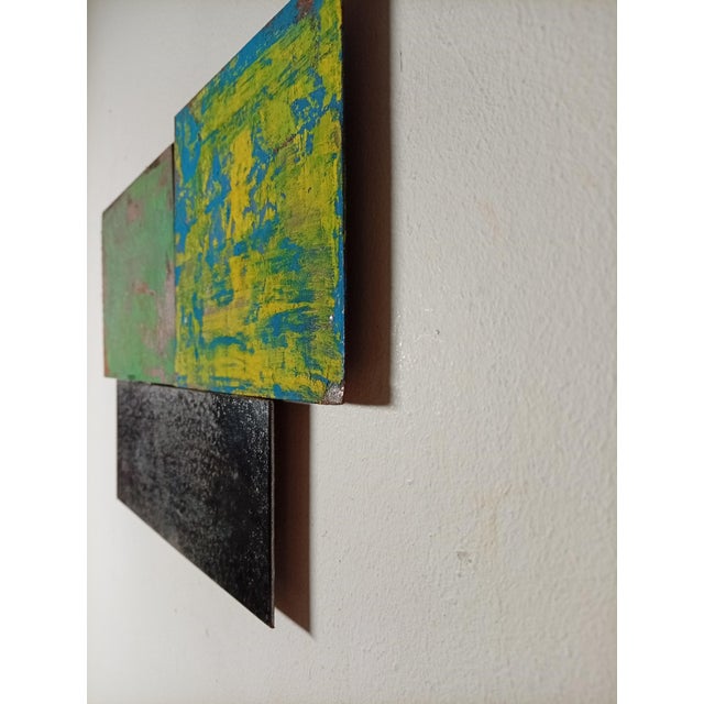 2010s Contemporary Abstract Tempera, Aerosol on Metal "N 72" by Andre Debono For Sale - Image 5 of 8