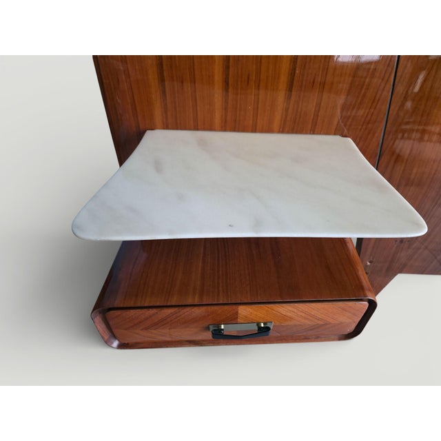 Mid-Century Modern Italian Bed Frame in Teak and Carrara Marble from La Permanente Mobili Cantù, 1957 For Sale - Image 17 of 18