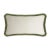 Early 21st Century White Velvet with Green Fringes Rectangle Happy Pillow from Lo Decor For Sale - Image 5 of 5