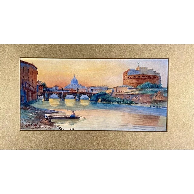 View of Rome, 1890s, Watercolor For Sale - Image 9 of 11