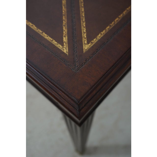 Scarborough House Leather Top Crotch Mahogany Games Table For Sale - Image 12 of 18