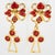Contemporary Rochas Gilded Metal and Red Enamel Clip Earrings For Sale - Image 3 of 7