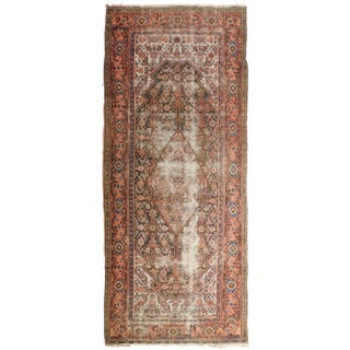 Distressed Antique Persian Malayer Rug - 3’6” X 9’9” For Sale