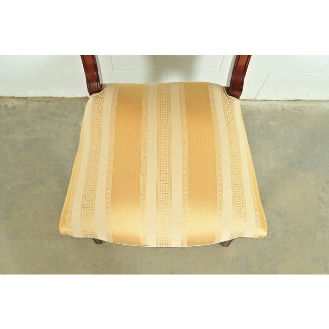 Wood Baker Furniture Style Regency Carved Mahogany Dining Chairs, Set of Four For Sale - Image 7 of 13