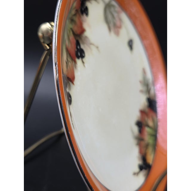 Antique Bavarian Porcelain Bouillon Bowl & Saucer, Hand-Painted Strawberry Motif, Double-Signed Set, Opalescent Lustre, l.d. Bloch & Co. Bavaria For Sale - Image 12 of 18