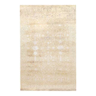Pasargad DC Beige Tabriz Silk & Wool Rug For Sale