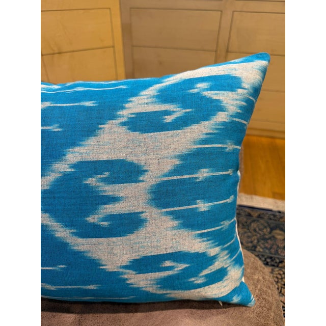 1990s Wave Pattern Ikat Lumbar Pillow Cover For Sale - Image 12 of 13
