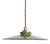 Vintage French Coolie Enamel Pendant Light in Green, 1930s For Sale