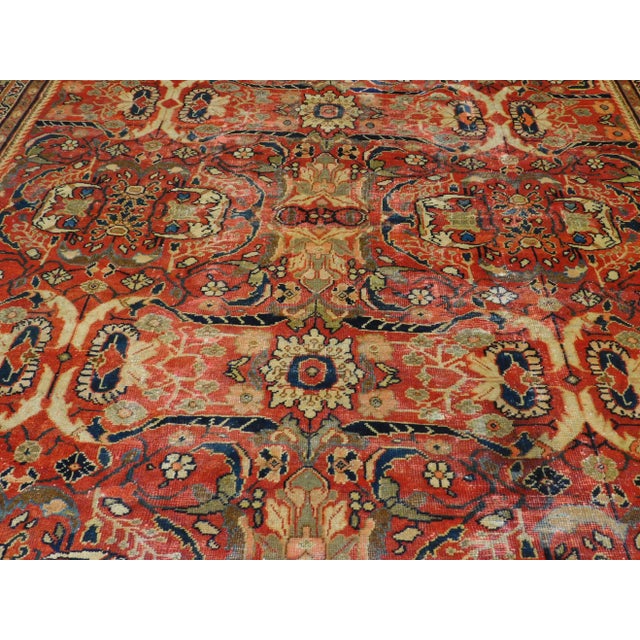 1920s Antique Persian Sickle Leaf Mahal Rug - 10'3"x 14' For Sale - Image 10 of 13