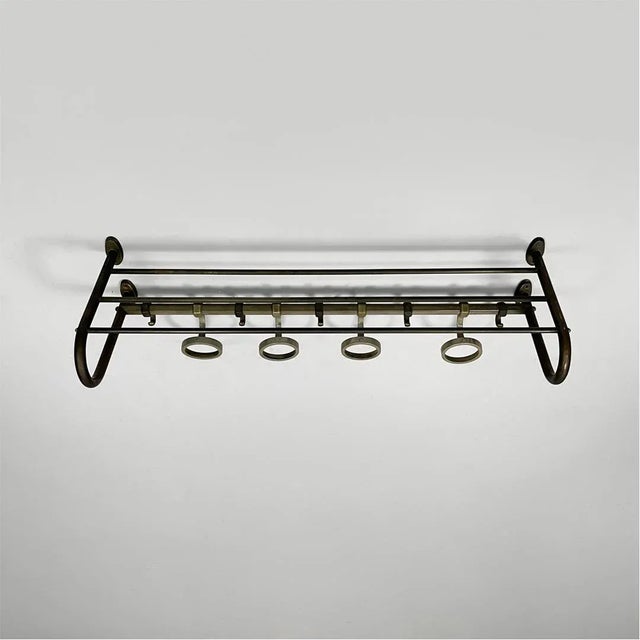 1930s Italian Art Deco Metal Wall Coat Rack, 1930s For Sale - Image 5 of 13
