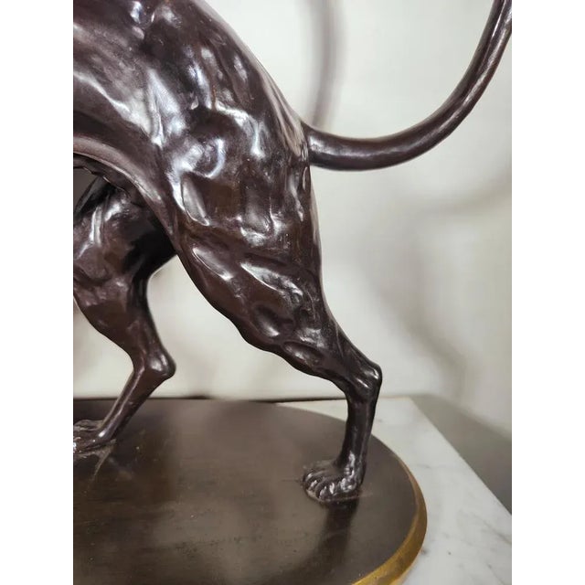 Large Art Deco Greyhound Dog in Bronze, 1900s For Sale - Image 11 of 13