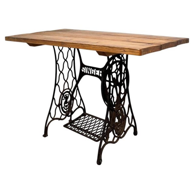 Vintage English Cast Iron Sewing Machine Base Table, 1900s For Sale - Image 12 of 12