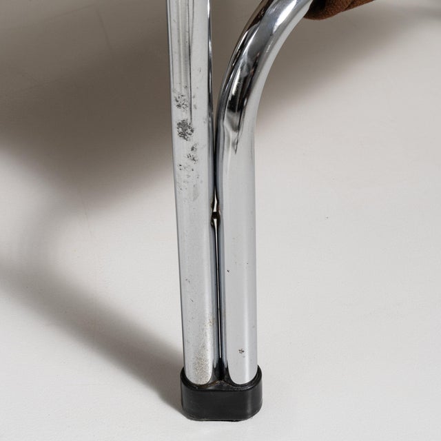1980-1989 Czech Republic Deep Espresso Brown Pair Of Chrome-Frame Lounge Chairs For Sale - Image 11 of 11