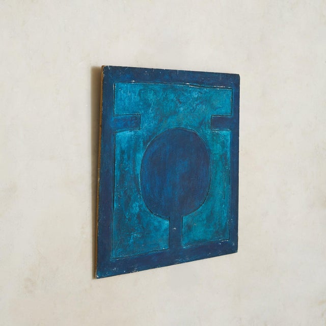 Mid-Century Modern Alessandro Bonato, Abstract Acrylic on Wood Painting, 1970s For Sale - Image 3 of 11