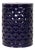 Cherise Deep Blue Glaze Flower-of-Life Pierced Garden Stool For Sale