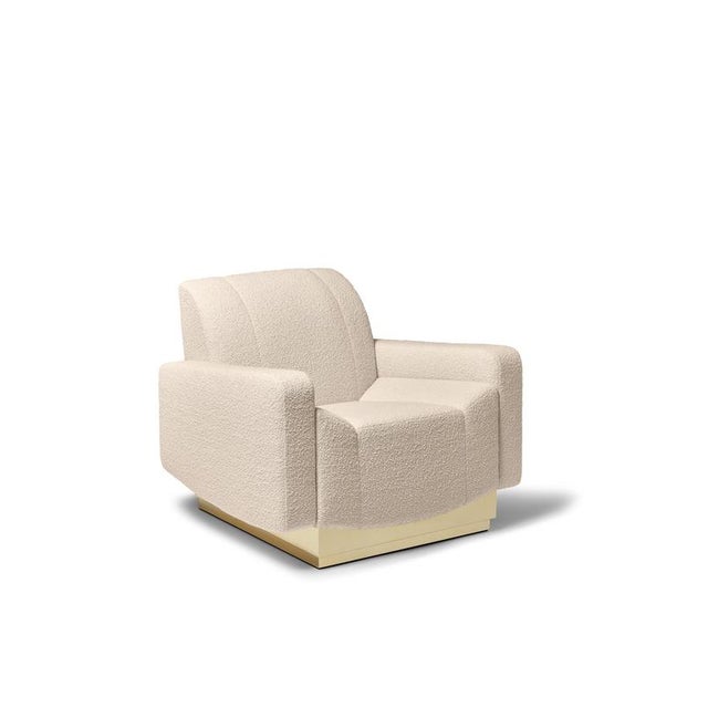 Gran torino armchair by munna dimensions: d 96 x w 108 x h 85 cm. Sh: 47 cm. Materials: wood, foam, and upholstery....