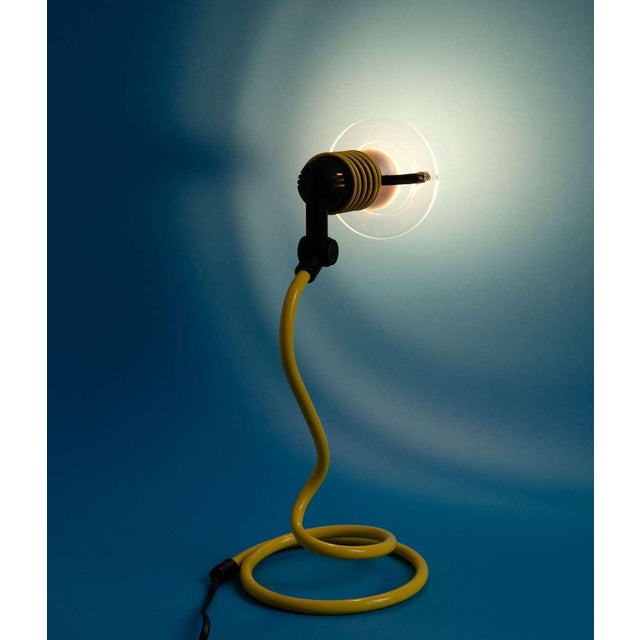 Pair of a Yellow Spiral Desk Lamps, Memphis Style, 1980s. For Sale - Image 6 of 6