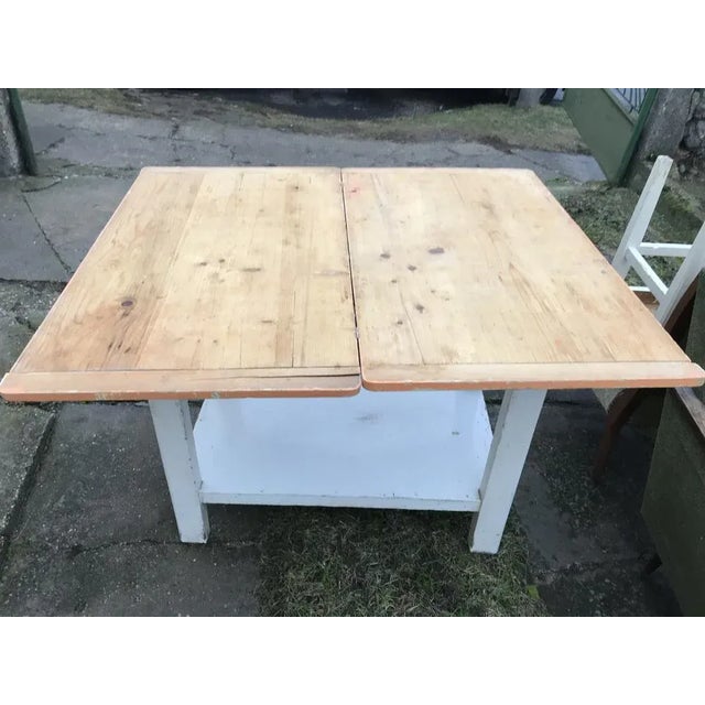 Vintage Hungarian Wood Kitchen Table For Sale - Image 3 of 11