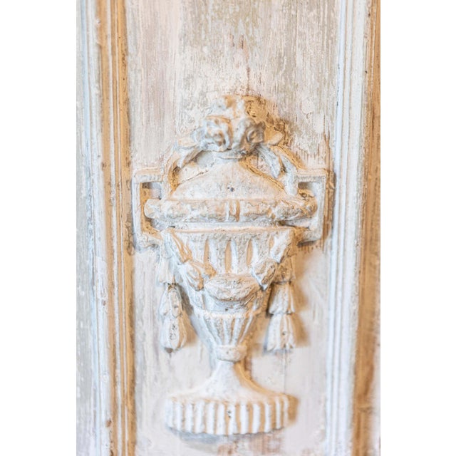 Wood French Louis XVI 1790s Trumeau Mirror with Carved Liberal Arts Allegory For Sale - Image 7 of 13