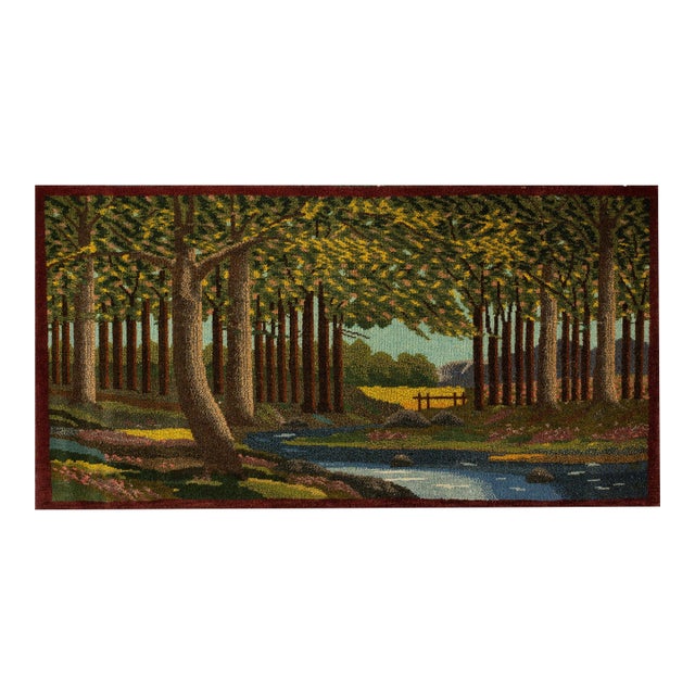 1920s Multicolor Scene Pictorial Antique Persian Kashan Rug 2'2'' X 3'8'' Handknotted Wool Carpet For Sale