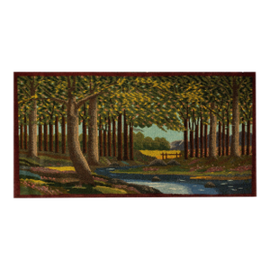 1920s Multicolor Scene Pictorial Antique Persian Kashan Rug 2'2'' X 3'8'' Handknotted Wool Carpet