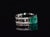 Certified natural 1.84CTS emerald and diamond solid 18K white gold ring. This elegant contemporary ring features a natural...