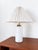 Vintage Danish White Opaline Glass Table Lamp with Brass Details, 1970s For Sale - Image 4 of 5