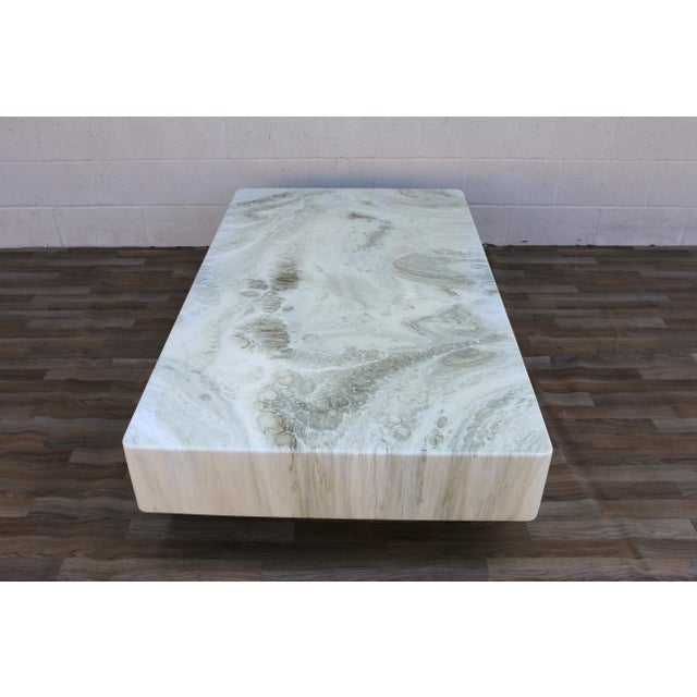 Vintage 1970s Italian Faux Marble Coffee Table | Willy Rizzo Mid-Century Modern For Sale - Image 17 of 18