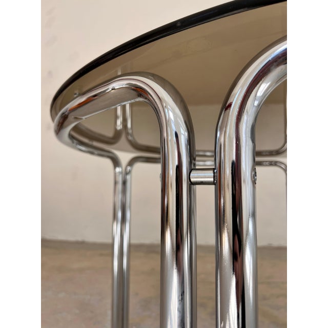 Dining Table in Chrome & Tinted Glass, 1970s For Sale - Image 6 of 11