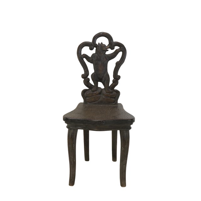 A Classic Late 19th-Century Swiss Brienz "Black Forest" Style Carved Bear Chair. For Sale - Image 12 of 12