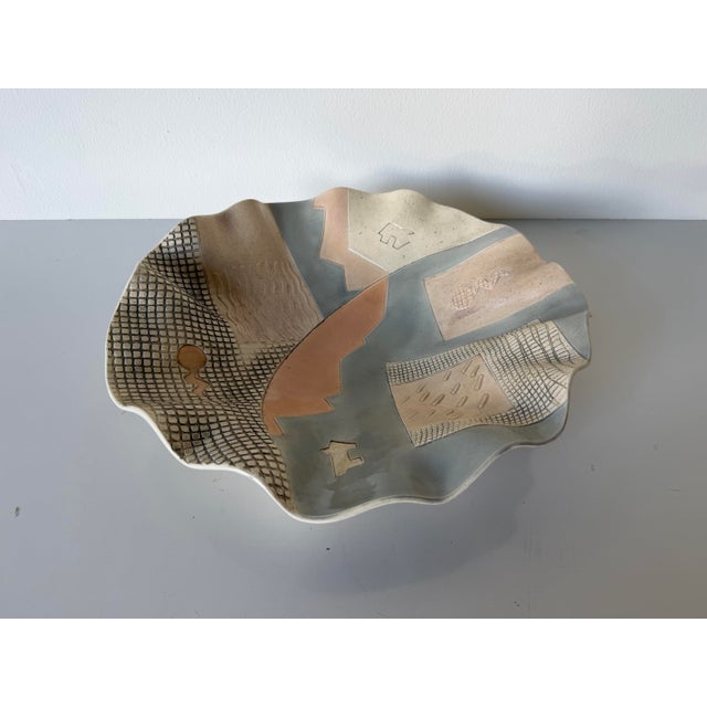 1980s Barbara Demery Postmodern Studio Art Pottery Bowl For Sale - Image 10 of 12
