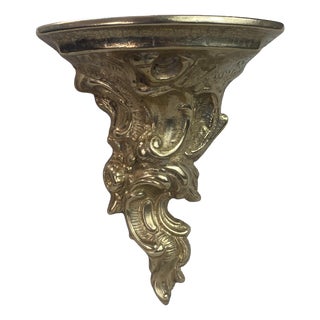 Small Rococo-Style Bronze Wall Console, 1950s For Sale