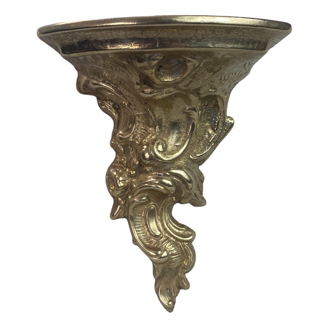 Small Rococo-Style Bronze Wall Console, 1950s For Sale