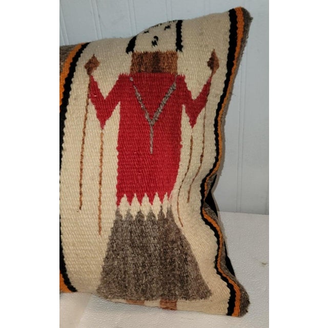 Yei Dancers Weaving Bolster Pillow For Sale - Image 4 of 5