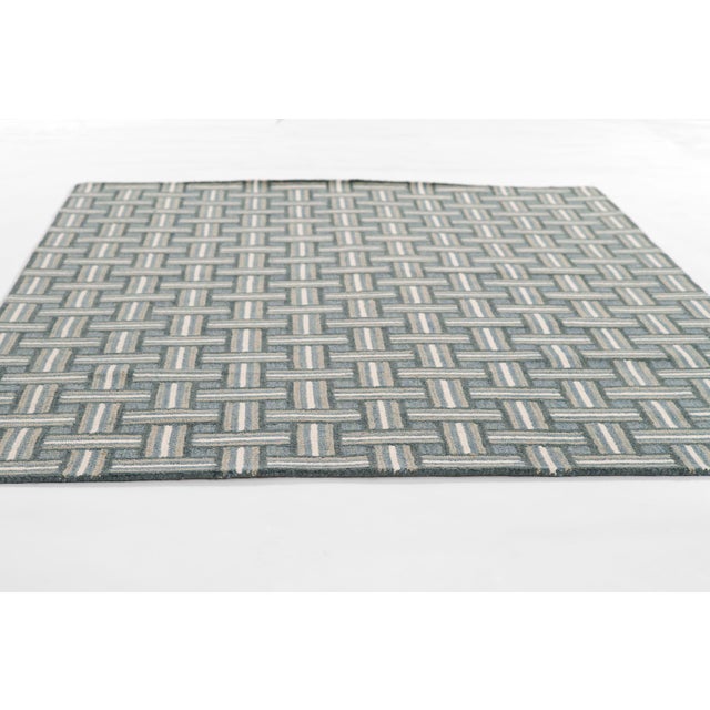 Textile Erin Gates by Momeni Abbot Blue Basket Pattern Wool Rug 5' X 8' For Sale - Image 7 of 10