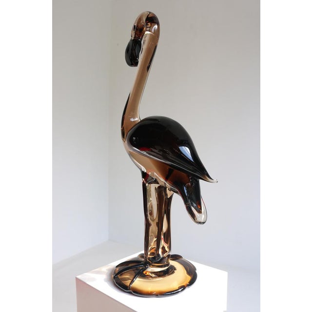 Murano Glass Flamingo Sculpture by Franco Bottaro, 1960s For Sale - Image 6 of 11