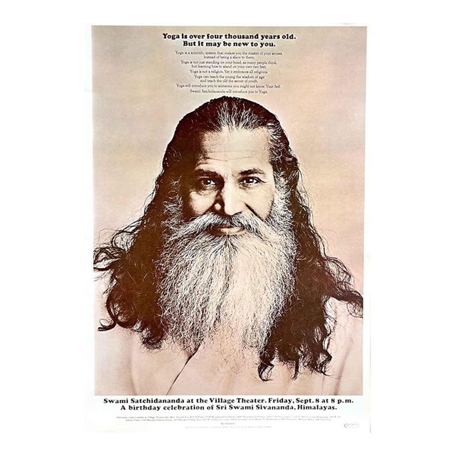 Peter Max Pop Art Poster 18 His Holiness Satchidananda 1970 For Sale