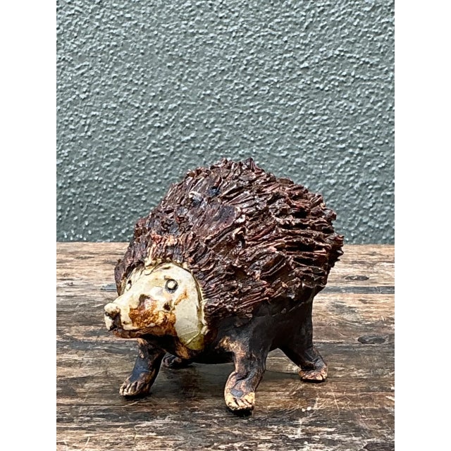 Vintage Textured Ceramic Hedgehog Sculpture For Sale - Image 10 of 14