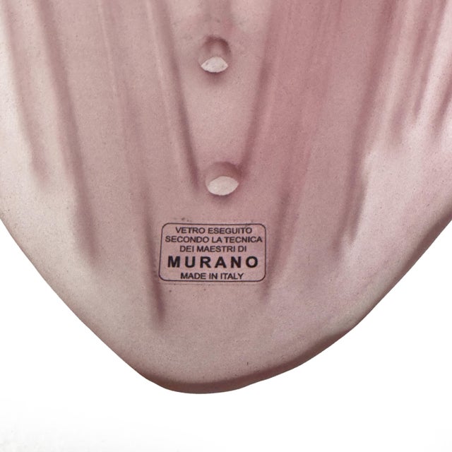 Pink Mid-Century Modern Murano Glass Amethyst Pink Big Leafs Sconces, 2000, Set of 2 For Sale - Image 8 of 10