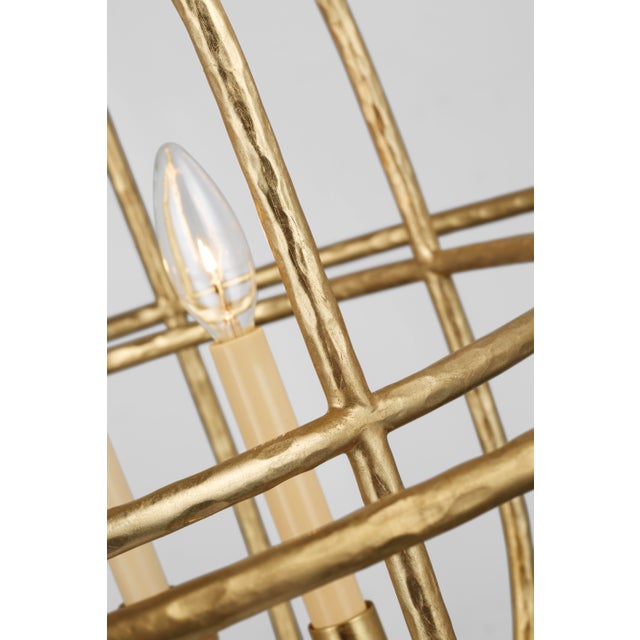 Transitional Chapman & Myers for Visual Comfort Signature Desmond Open Double Oval Lantern in Gild For Sale - Image 3 of 4