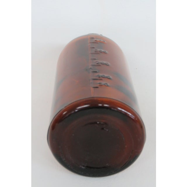 Early 20th Century Amber Glass Apothecary Bottle 500 Mils Embossed Pharmacy Medicinal Vessel 4492b For Sale - Image 5 of 10