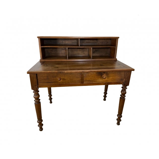 French Country Late 19th Century Louis Philippe Style Desk With Upper Letter Cabinet For Sale - Image 3 of 4