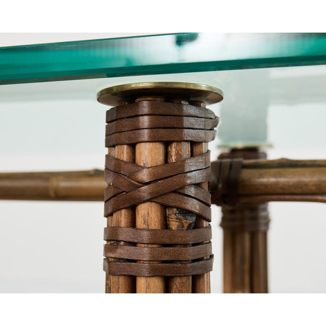 McGuire Organic Modern Bamboo Glass Console Table 8 Ft. For Sale - Image 9 of 18