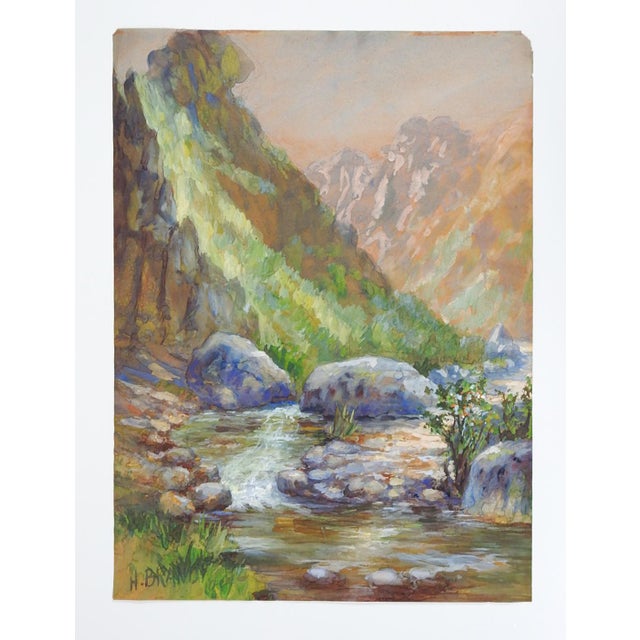 Early 20th Century Mountain Stream Landscape Painting For Sale In Seattle - Image 6 of 7