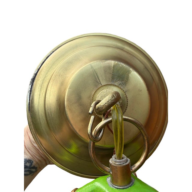 Chinoiserie Dana Gibson Bamboo Lantern in Green (Small) For Sale - Image 3 of 10